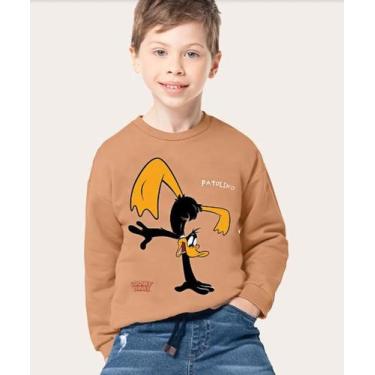 Imagem de Blusão Moletom Looney Tunes Infantil Flanelado por Dentro com Punho Mo