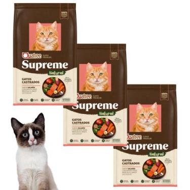 Imagem de Kit Com 3 Ração Quatree Supreme Para Gato Castrado Salmão 1kg