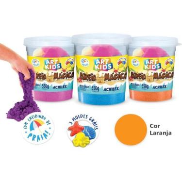 Imagem de Massa Areia Areia Magica Laranja 550G C/MO Pote - Acrilex
