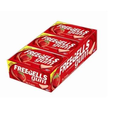 Imagem de Chiclete Freegells Morango Gum Caixa C/15 Unidades - Riclan