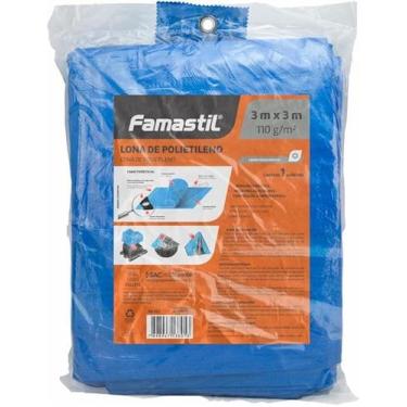 Imagem de Lona Polietileno Azul 3m x 3m 150 Micras Famastil