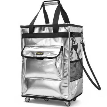 Imagem de Bolsa Tote BALEINE Carrinho de Compras com Rodas 51x39x65 cm Prata