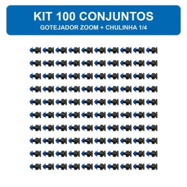 Imagem de Kit Gotejadores Zoom + Chulinhas 1/4 Agrojet Irrigação -, 100 unidades