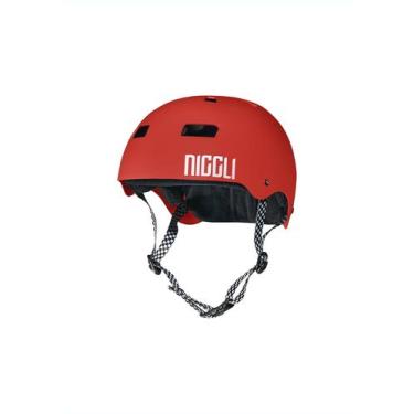 Imagem de Capacete Niggli Profissional Vermelho Fosco Para Patins Skate Patinete