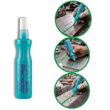 Imagem de Kit 10 marcador industrial 2mm verde metal chapa concreto - Riscofer
