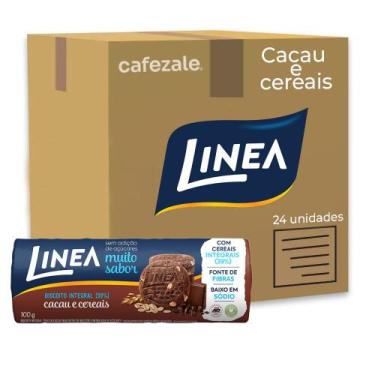 Imagem de Biscoito Integral Linea Cacau e Cereais Kit 24 Pacotes 100g