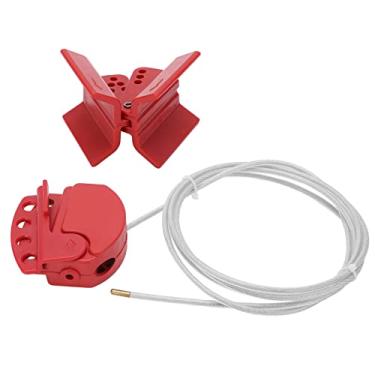 Imagem de Bloqueio do cabo, trava de cabo de segurança de 4 mm design ajustável resistente resistente durável bloqueio de cabo de segurança conjunto de cadeados de segurança conjunto de bloqueio de ferrolhos para válvulas de bloqueio