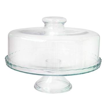 Imagem de Prato Porta Bolo Com Pé 29x22 cm Incolor - Luvidarte