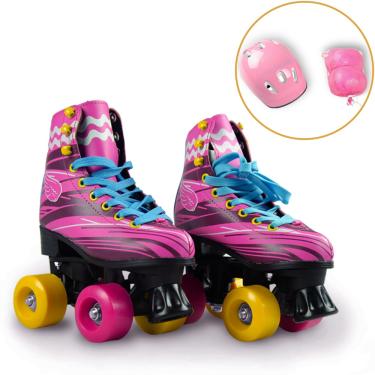 Imagem de Patins 4 Rodas Clássico Sou Luna Menina Com Kit de Proteção Tamanho 30 31