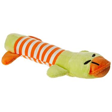 Imagem de Western Pet PREM-003 Brinquedo para Cão Pelúcia Listra Pato, Amarelo/Laranja/Branco