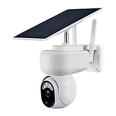 Imagem de Câmera de segurança solar PTZ 4G / WiFi Câmera solar sem fio alimentada por bateria Câmera de vigilância de vídeo WiFi com detecção de movimento por áudio de 2 vias e visão noturna colorida (4G)