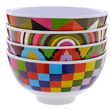 Imagem de French Bull Conjunto de 4 mini tigelas de 10 cm – louça de melamina – Pequena, para crianças, macarrão – Gráfico