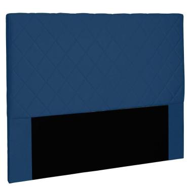 Imagem de Cabeceira Casal 1,40m Esmeralda Suede Azul Marinho
