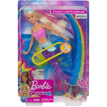 Boneca Barbie Sereia Articulada Roxo E Laranja Gjk11 em Promoção