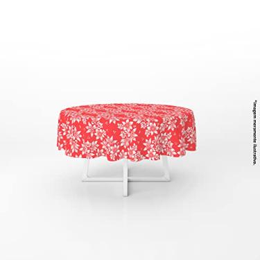 Imagem de Toalha Mesa Estampada Flor Redonda 4 Lugares Oxford Cores (Vermelha)