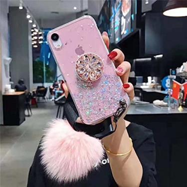 Imagem de Suporte de cristal diy capa de telefone com brilho gradiente para hauwei p30 p20 mate20 plus capas de telefone, rosa, para huawei p20pro