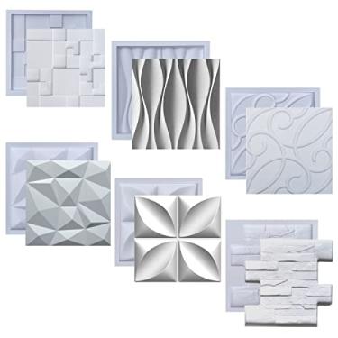 Imagem de KIT Formas Gesso 3D e Cimento ABS Moldes pra Revestimento de Parede FDG Painel Decorativo