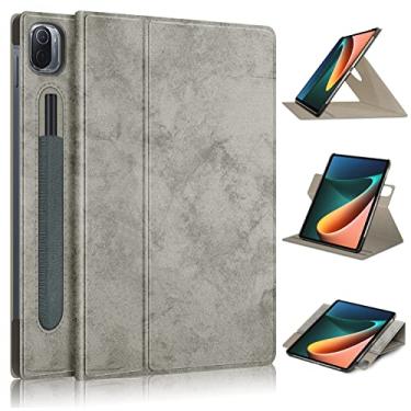 Imagem de Acessórios para tablets Para Xiaomi Mi Pad 5 Pro Solid Color 360 graus Caso de couro de comprimido com suporte