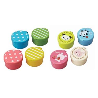 Imagem de Conjunto de dois recipientes Mayo Condiment da Torune para lancheira Bento Mini Animal Friends and Dot Border Total de 8 xícaras