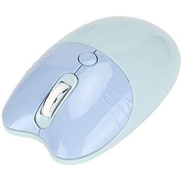 Imagem de Mini mouse sem fio, mouse sem fio 2.4g bonito dos desenhos animados gato fino portátil 2.4g modo duplo para computador tablet celular Azul