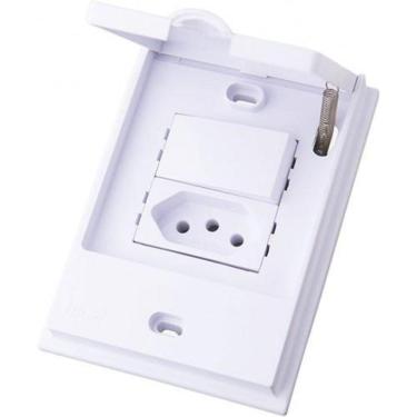 Imagem de Cj Interruptor Simples + Tomada 10A - Blux B.L`Acqua Branco