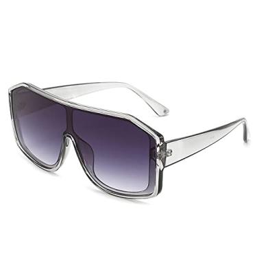 Imagem de Óculos de sol de uma peça de armação grande, óculos de sol poligonais de personalidade, tendência de moda feminina, óculos de sol combinados, 7, tamanho único