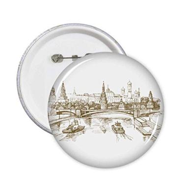 Imagem de Rio Ponte de Ponto de Referência Alfinetes Emblema Botão Decoração Acessório 5 peças