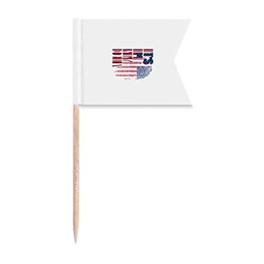 Imagem de Bandeira Americana Impressão Digital Gene Toothpick Flags Marcação de Rotulagem para Bolo Festa Comida Prato de Queijo