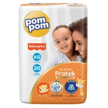 Imagem de Fralda Descartável Derma Protek Pom Pom Tamanho XG 20 unidades Pom Pom
