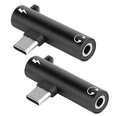 Imagem de Adaptador Tipo C para 3,5 Mm de 2 Peças, Adaptador de Fone de Ouvido USB C 2 Em 1 e Carregador Tipo C Macho para Conversor de Adaptador Fêmea Tipo C de 3,5 Mm, para Telefones Tipo C, Tablets, PCs (Preto)