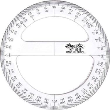 Imagem de Transferidor Acrílico 360° 12 cm 8312, Trident, Incolor