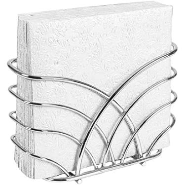 Imagem de LEVIMETREE Porta-guardanapos prata – Porta-guardanapos de aço inoxidável para mesas moderno suporte de serviço dispensador de lenços perfeito para eventos ao ar livre – Guardanapo decorativo transparente para decoração de cozinha