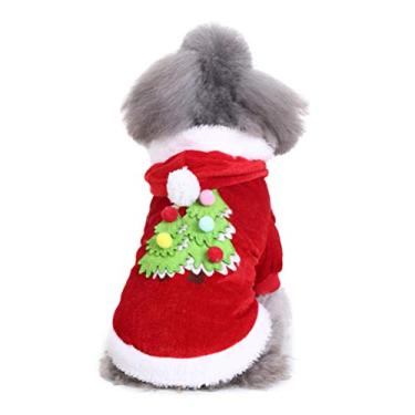 Imagem de Fantasia de Cão de Natal para Cachorro Tamanho G Vermelho