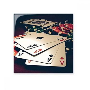 Imagem de Cartas de pôquer fichas para jogos de fotos, azulejo de cerâmica brilhante decalque de pedra adornada tijolo vitrificado