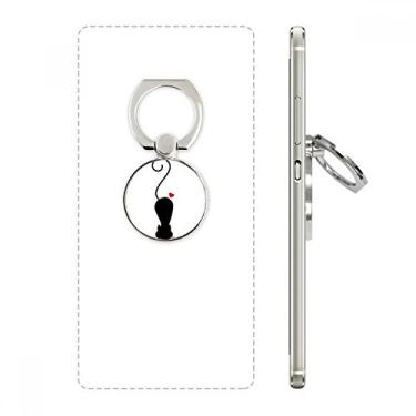 Imagem de Suporte de anel de celular em formato de coração para gatos com formato de gato