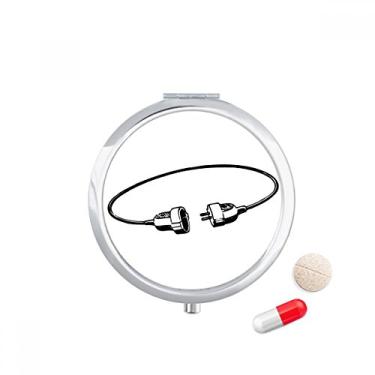 Imagem de Tomada de cabo de carregamento padrão estojo de comprimidos bolso caixa de armazenamento de medicamentos dispensador de recipiente