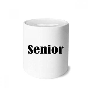 Imagem de DIYthinker Caixa preta para dinheiro sênior com palavras, porta-moedas de cerâmica, presente de cofrinho