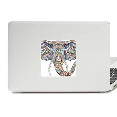 Imagem de Adesivo de vinil com design de elefante colorido estilo mosaico para laptop decoração de PC