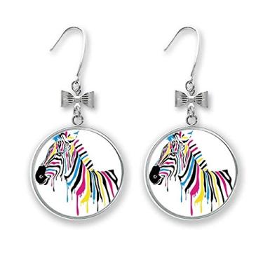 Imagem de Pinto Animal Arco-íris Cor Arco Brincos Pendurados Gancho Perfurado