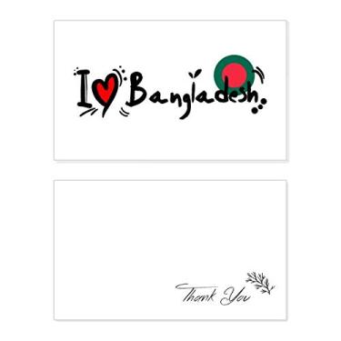 Imagem de I Love Bangladesh Bandeira com a palavra Love Heart Ilustration Cartão de agradecimento Aniversário Papel Saudações Casamento Apreciação