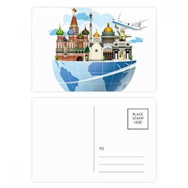 Imagem de Cartão postal da Catedral de São Basílio da Rússia, conjunto de cartões postais de aniversário, cartão de agradecimento