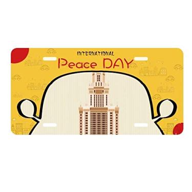 Imagem de DIYthinker Placa de carro com símbolo nacional de ilustração da Rússia para decoração de carro, dia da paz
