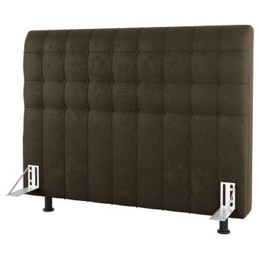 Imagem de Cabeceira Cama Box Casal Dahlia 140Cm Com Frame Suede Marrom - Desk Design