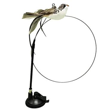 Imagem de pena gato, base ventosa interativa brinquedos penas para gatos - com cabo aço sino, varinha gato, brinquedos engraçados para gatinhos, vara pesca para gatos entediados, pert-us