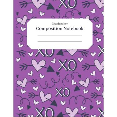 Imagem de Hearts and Arrows for Valentine's Day - Graph Paper Composition Notebook: Unique Notebook 8.5 x 11 - graph paper 5x5 - fun modern designs and pattern for school, work or at home