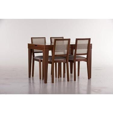 Imagem de Conjunto Sala de Jantar Mesa Extensível 120x80cm com 4 Cadeiras Madri Carmo Móveis