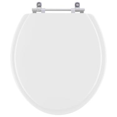 Imagem de Assento Sanitário Tampa de Vaso Madeira MDF Laqueado Convencional Oval Universal 6lpf