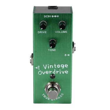 Imagem de Pedal de Efeito de Guitarra, Pedal de Efeito de Guitarra Elétrica Vintage Overdrive de Alto Ganho True Bypass para Tocar (Luz verde)
