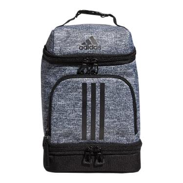 Imagem de adidas Lancheira isolada Excel, cooler com zíper, bolso para bolsa de gelo e clipe, isolamento de controle de temperatura, Jersey Onix cinza/preta, One Size, Lancheira isolada Excel, refrigerador com