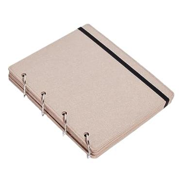 Imagem de Fancyes Broche de armazenamento expositor pino fichário com 4 páginas durável criativo negociação pino livro broche pino organizador para lojas, Bege